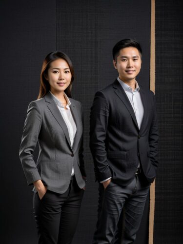 Asian Startup Founders in Minimalist Studio