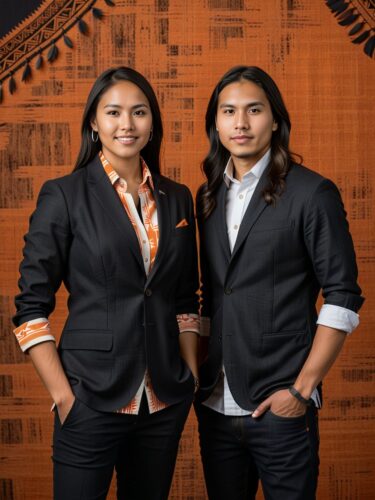 Young Native American Founders in Studio Portrait