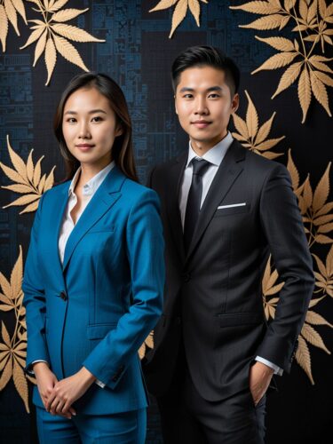 Young Asian Founders in Professional Attire