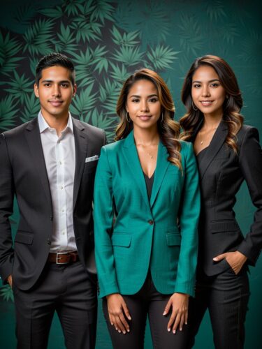 Young Hispanic Founders in Professional Clothing