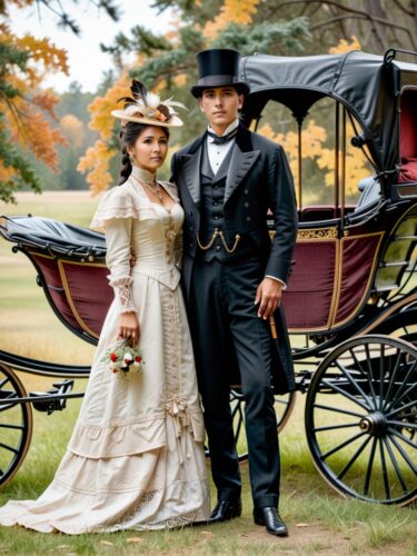 Victorian Era Elegance: Vintage Carriage Portrait