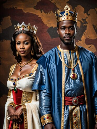 African King and Queen in Royal Attire