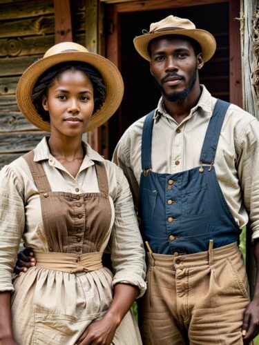 Vintage African American Farmers Portrait