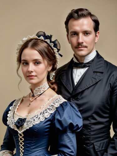 Victorian Couple in Traditional Attire