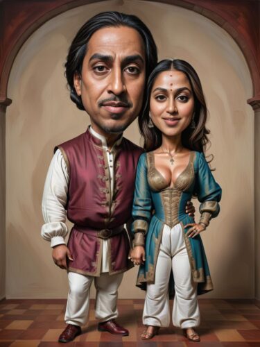 Whimsical Renaissance Inspired Caricature Portrait