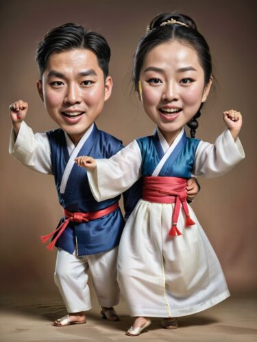 Whimsical Hanbok Caricature Dance