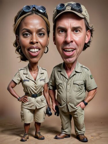 Safari Adventure – Caricature Couple Portrait